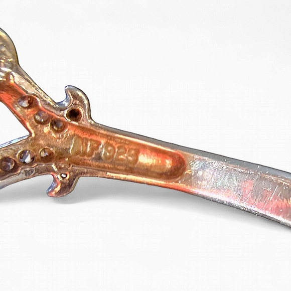 Vintage Sterling Silver 925 Marked Moissanite Filigree Ring Size 8 - Picture 9 of 12